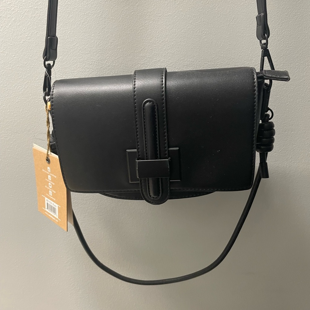 Black Leather Crossbody Bag
